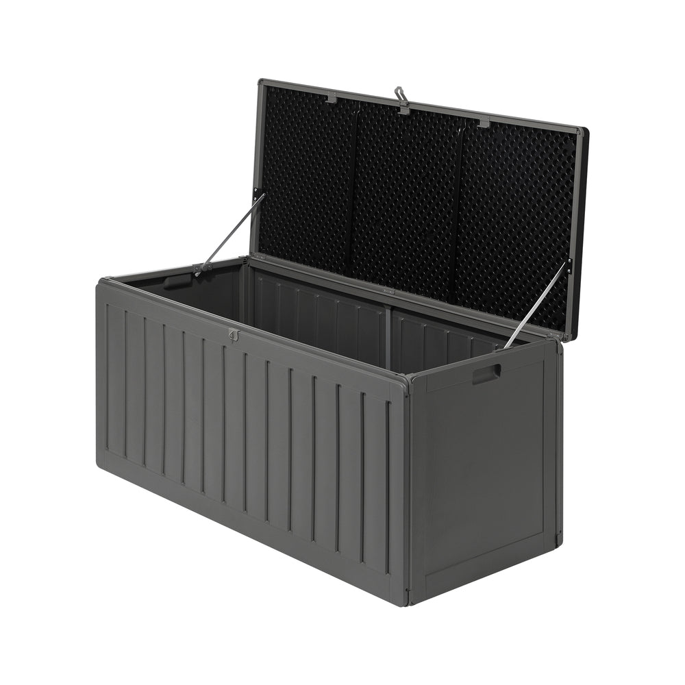 Outdoor Storage Bench Box 490L Black and Grey - STripleB