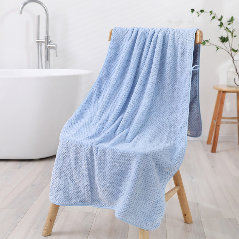 Blue Luxury White Bath Towel and Hand Towel Set - Ultra Soft and Absorbent - STripleB