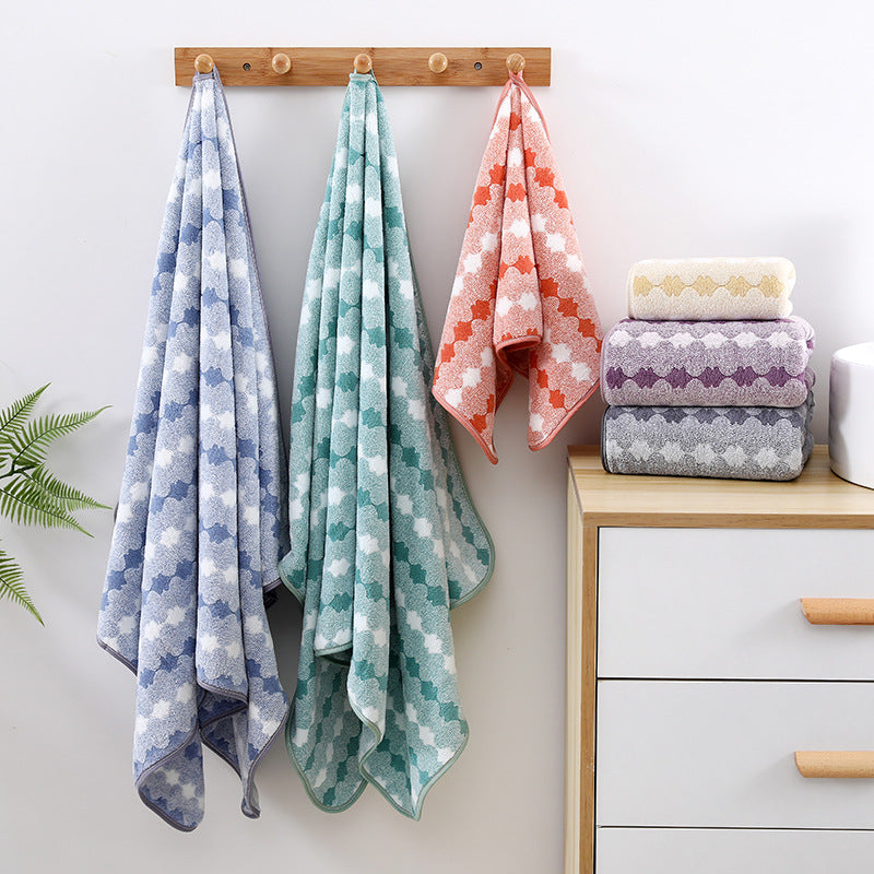 Blue Premium Coral Fleece Towel Set – 1 Bath Towel (88x170cm) + 3 Hand Towels (35x35cm) – Soft, Absorbent, and Quick-Drying - STripleB