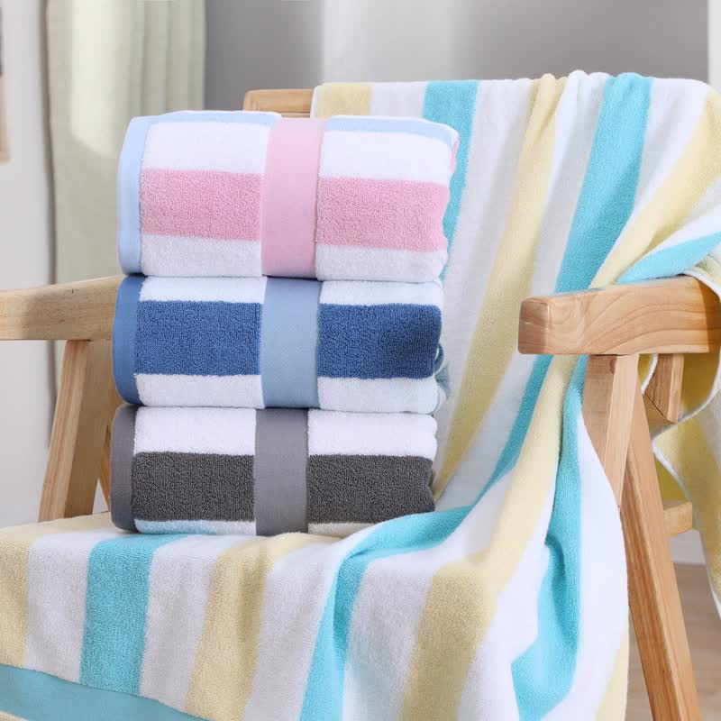 Blue Ultra-Absorbent Long-Fiber Cotton Large Bath Towel-Perfect for Home, Hotel, and Beauty Salons 140cm*70cm - STripleB
