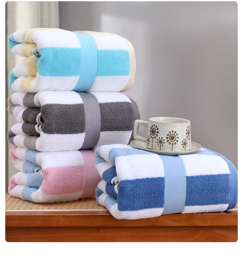 Blue Ultra-Absorbent Long-Fiber Cotton Large Bath Towel-Perfect for Home, Hotel, and Beauty Salons 140cm*70cm - STripleB