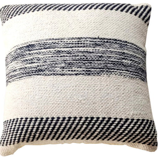 Blue/white striped woven cushion cover - 45x45 cm - STripleB