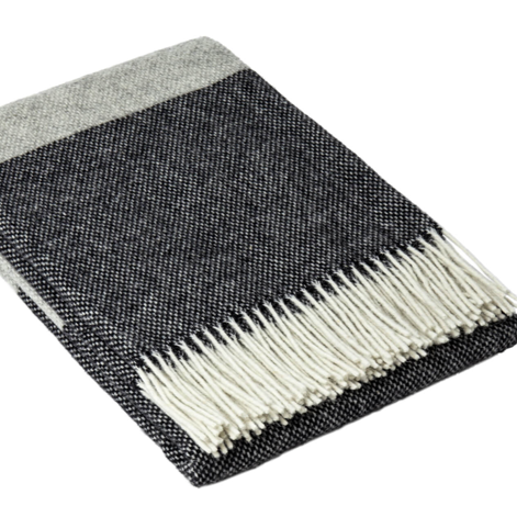 Brighton Throw - 100% NZ Wool - Monochrome - STripleB