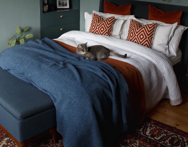 Brighton Throw - 100% NZ Wool - Navy - STripleB