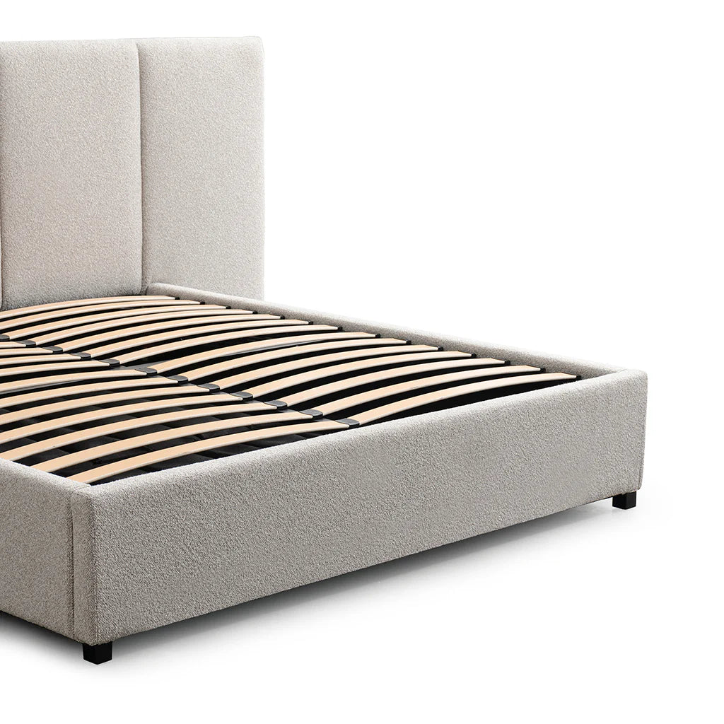 CBD8757-MI King Bed Frame - Clay Grey with Storage - STripleB