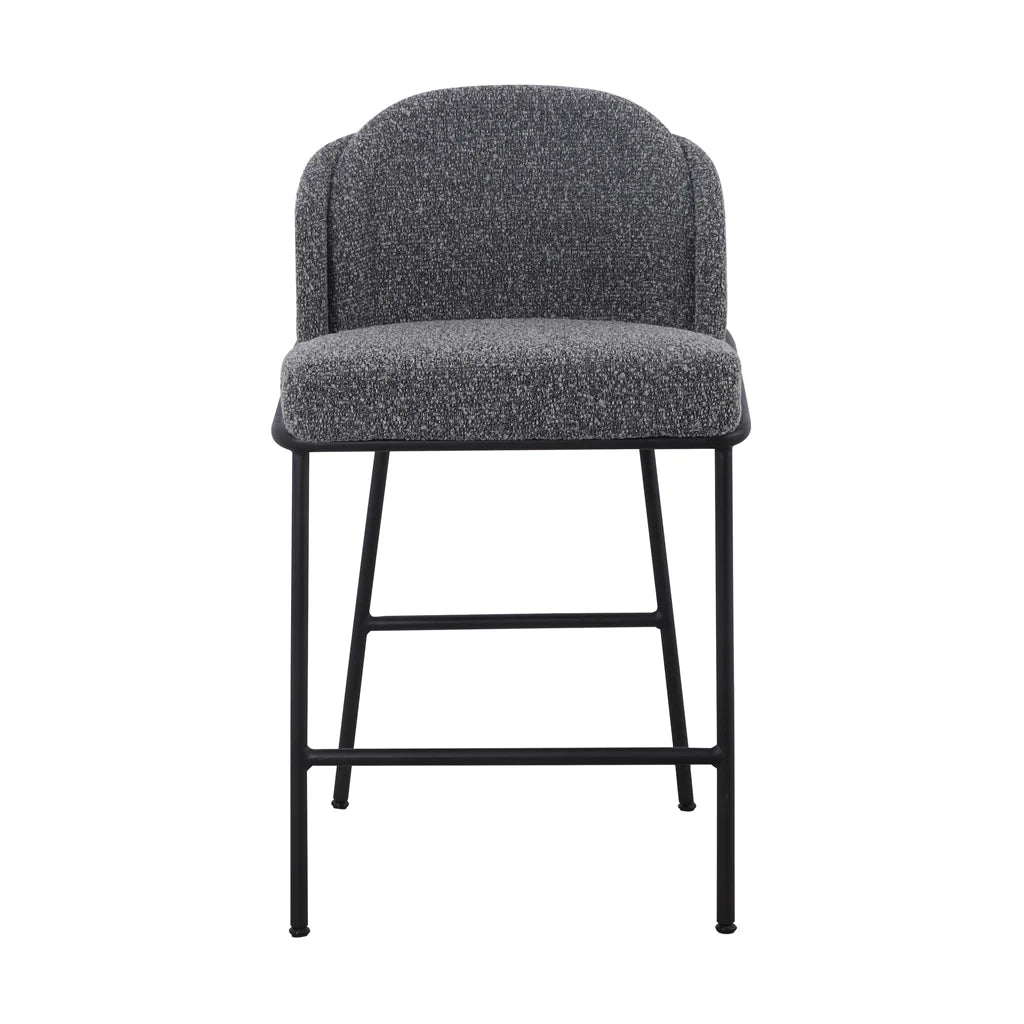 CBS8904-ST 65cm Bar Stool - Anthracite Grey Boucle (Set of 2) - STripleB