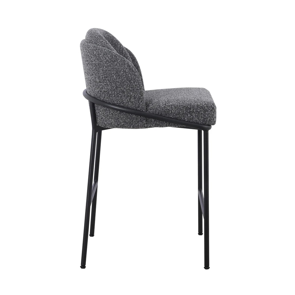 CBS8904-ST 65cm Bar Stool - Anthracite Grey Boucle (Set of 2) - STripleB