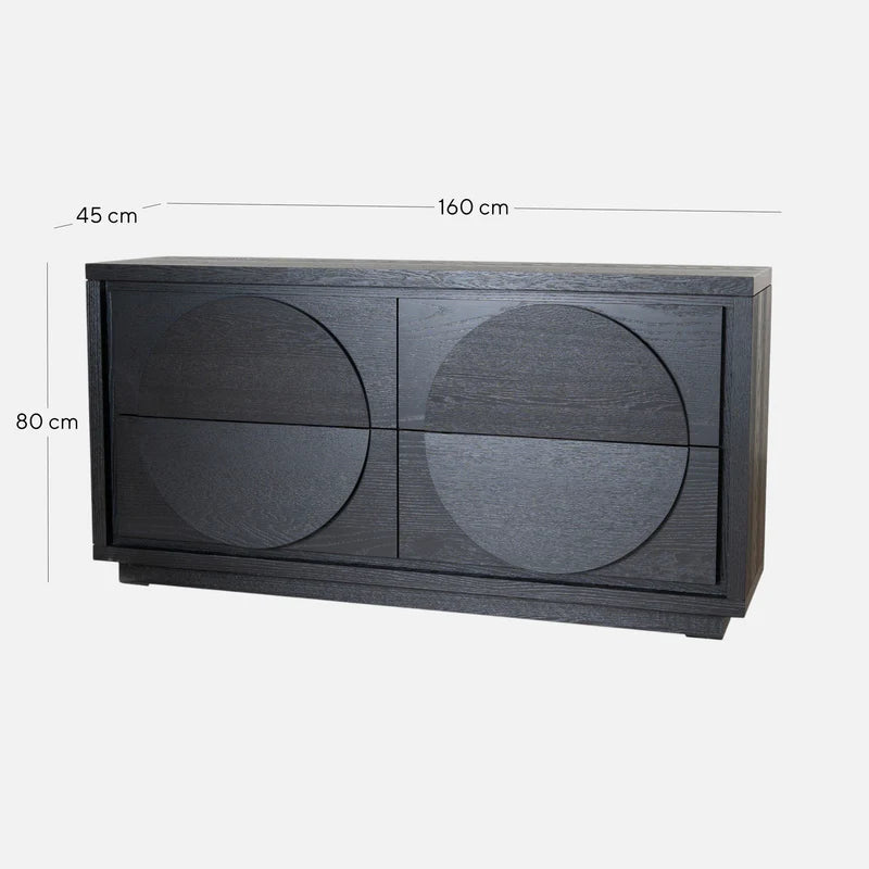 1.6m Dressing Unit - Textured Espresso Black - STripleB