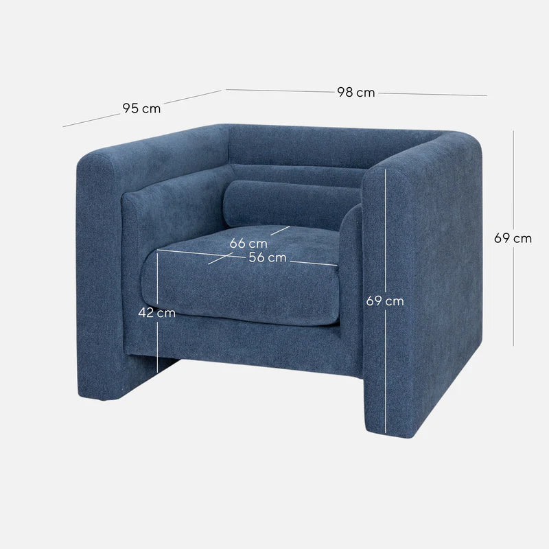 CLC10109-KSO Fabric Armchair - Navy Blue - STripleB