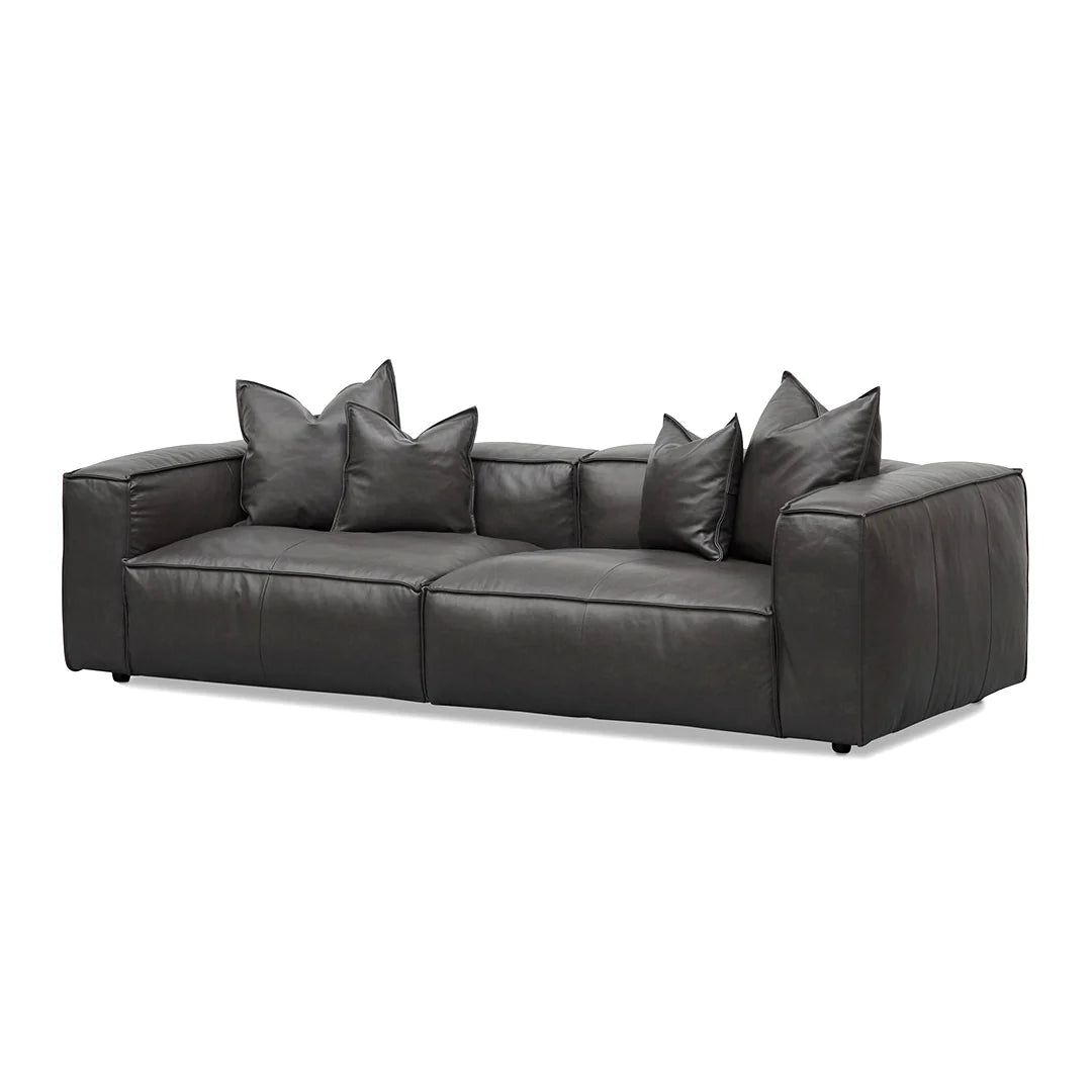 CLC8318-KSO 4-Seater Sofa with Cushion and Pillow - Shadow Grey Leather - STripleB