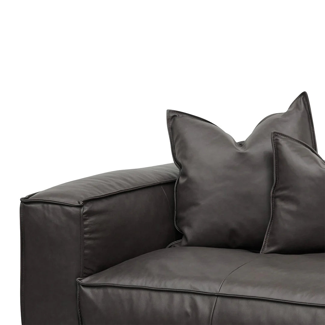 CLC8318-KSO 4-Seater Sofa with Cushion and Pillow - Shadow Grey Leather - STripleB