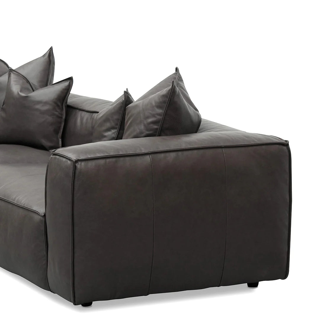 CLC8318-KSO 4-Seater Sofa with Cushion and Pillow - Shadow Grey Leather - STripleB
