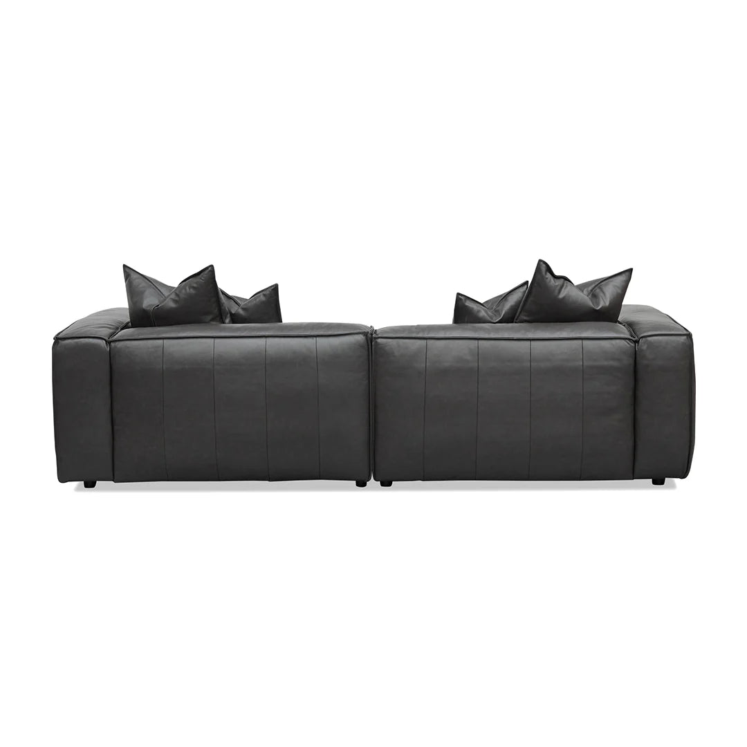 CLC8318-KSO 4-Seater Sofa with Cushion and Pillow - Shadow Grey Leather - STripleB