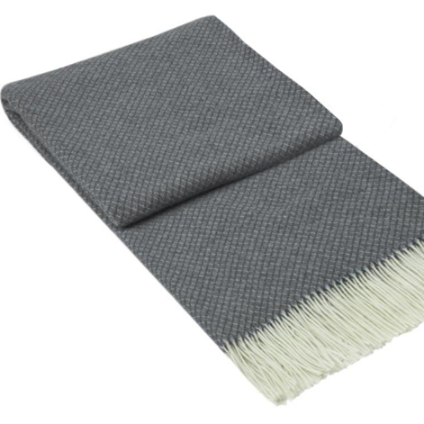 Chiswick Throw - Merino Wool/Cashmere - Grey - STripleB