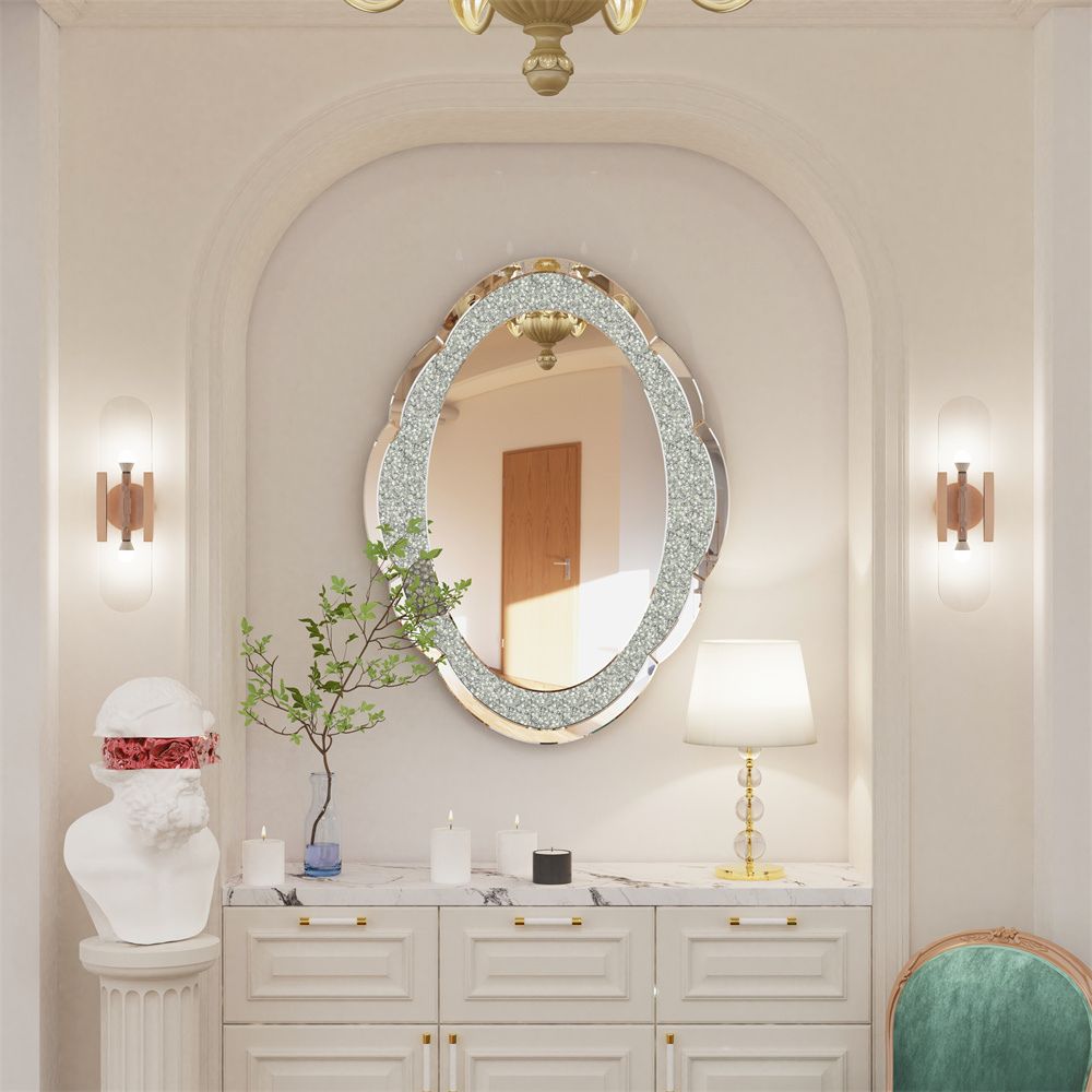 Cloud-shaped Accent Mirror with Crushed Diamonds - STripleB