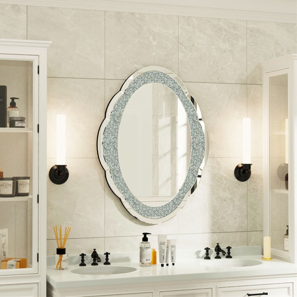 Cloud-shaped Accent Mirror with Crushed Diamonds - STripleB