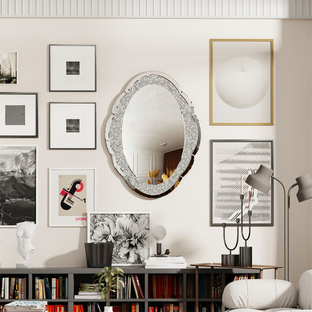 Cloud-shaped Accent Mirror with Crushed Diamonds - STripleB