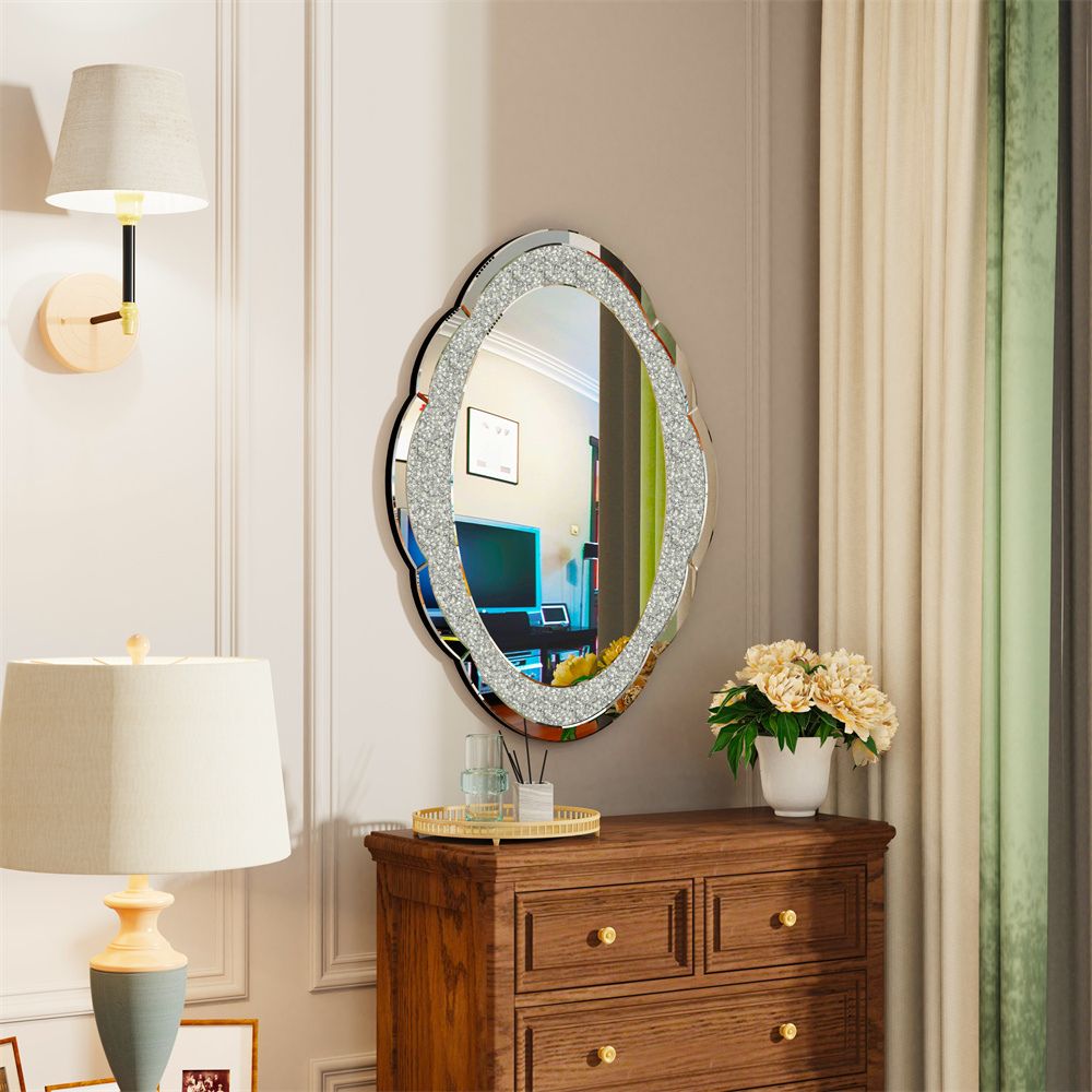 Cloud-shaped Accent Mirror with Crushed Diamonds - STripleB