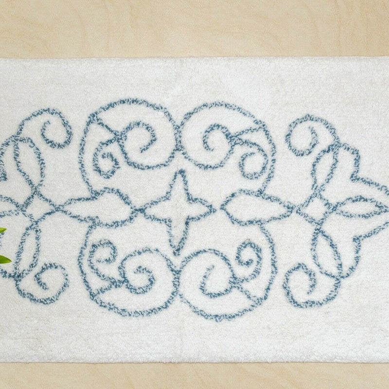 Cotton Medallion Tufted Non-Slip Jacquard Bathmat - STripleB