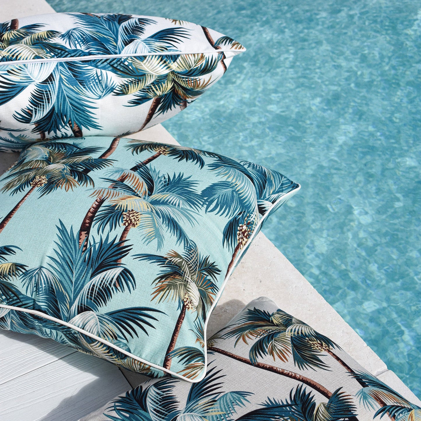 Cushion Cover-With Piping-Palm Trees Natural-60cm x 60cm - STripleB