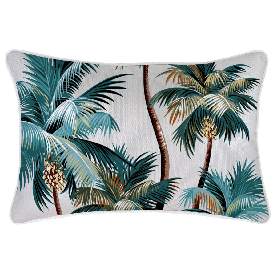 Cushion Cover-With Piping-Palm Trees White-35cm x 50cm - STripleB