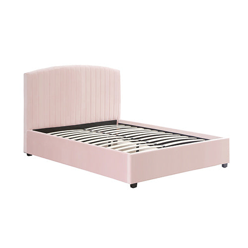 Double - Bed Frame - Pink Velvet - STripleB