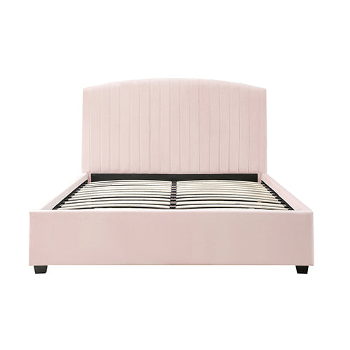 Double - Bed Frame - Pink Velvet - STripleB