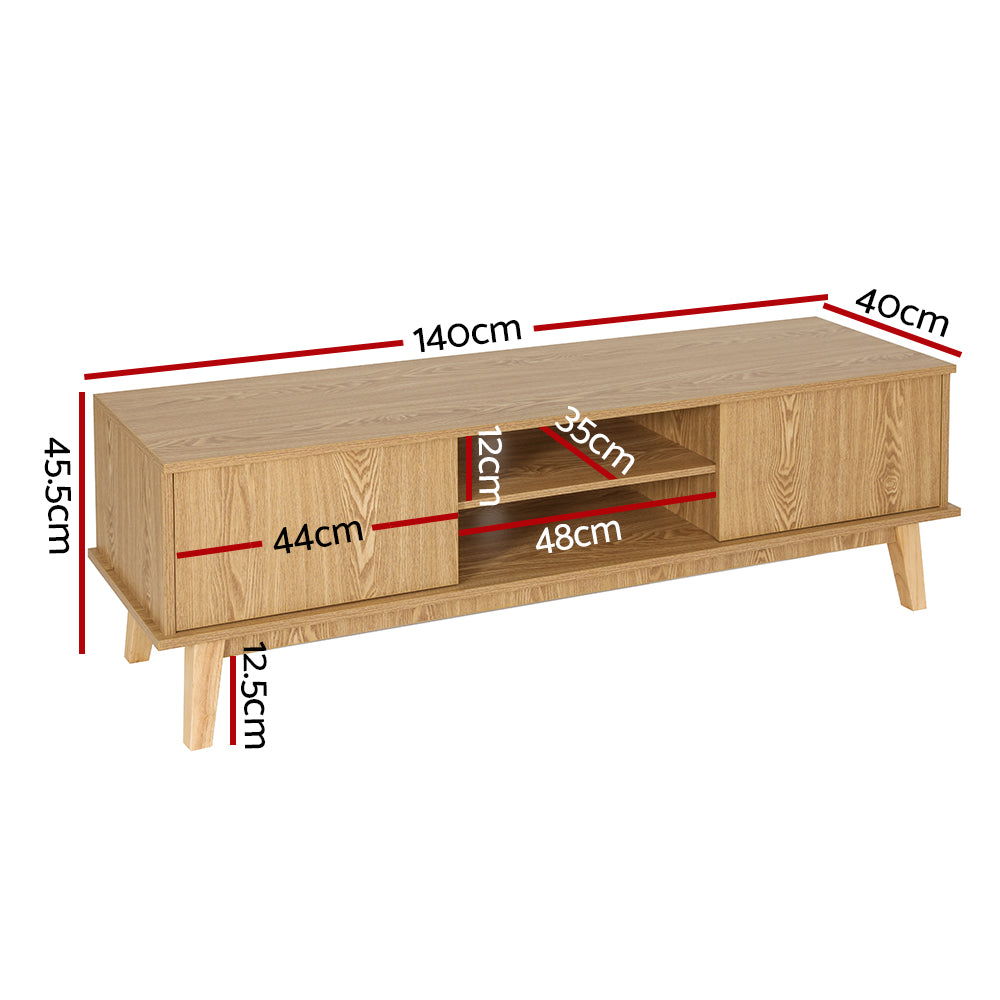 Artiss TV Cabinet Entertainment Unit Stand Storage Shelves TV Unit 140CM - STripleB