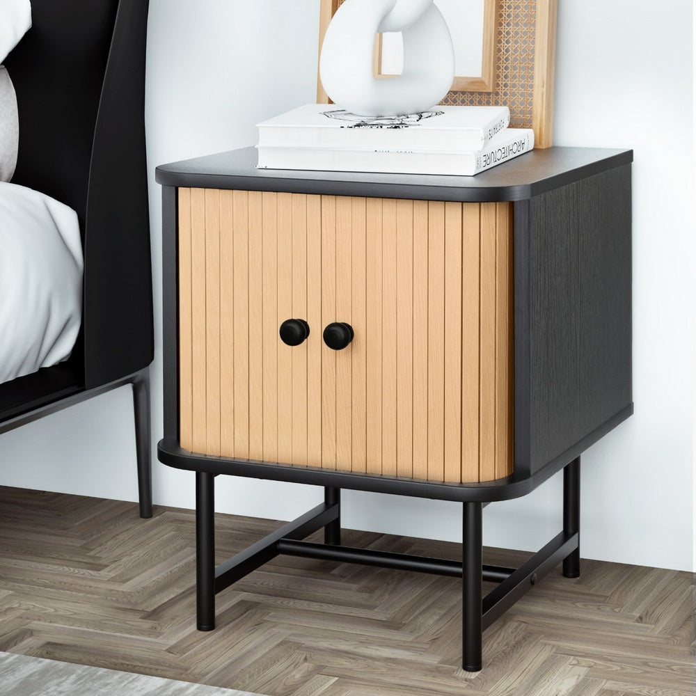 Bedside Table with Sliding Doors - STripleB