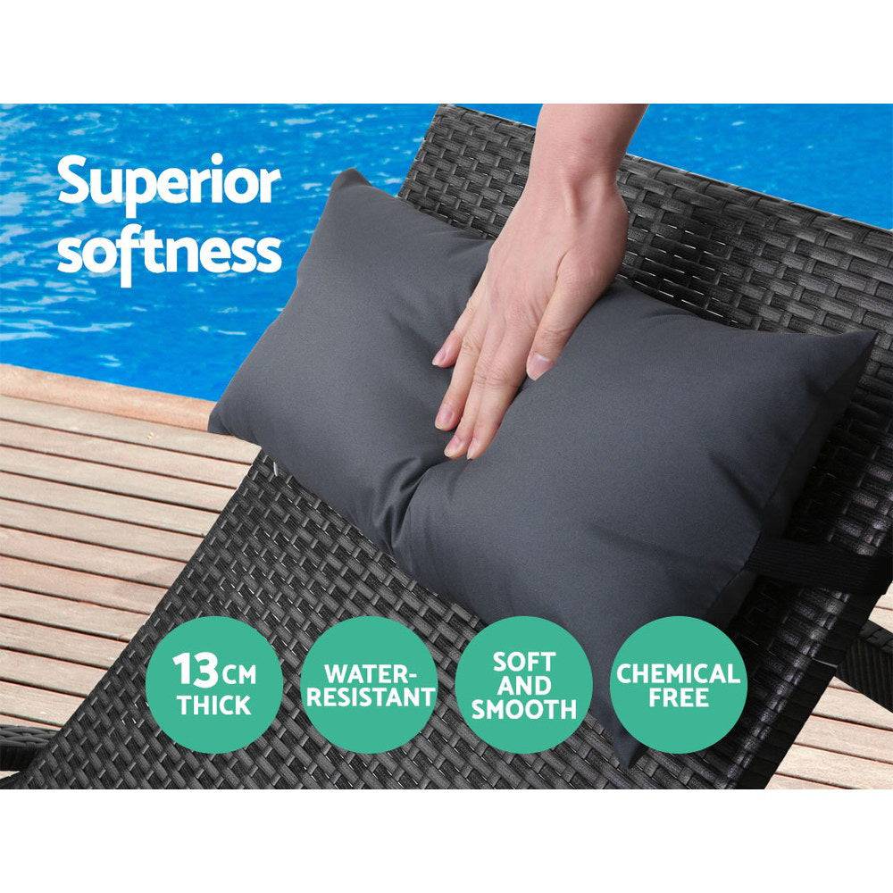 Outdoor Beach Chair Armrest Adjustable - Black - STripleB