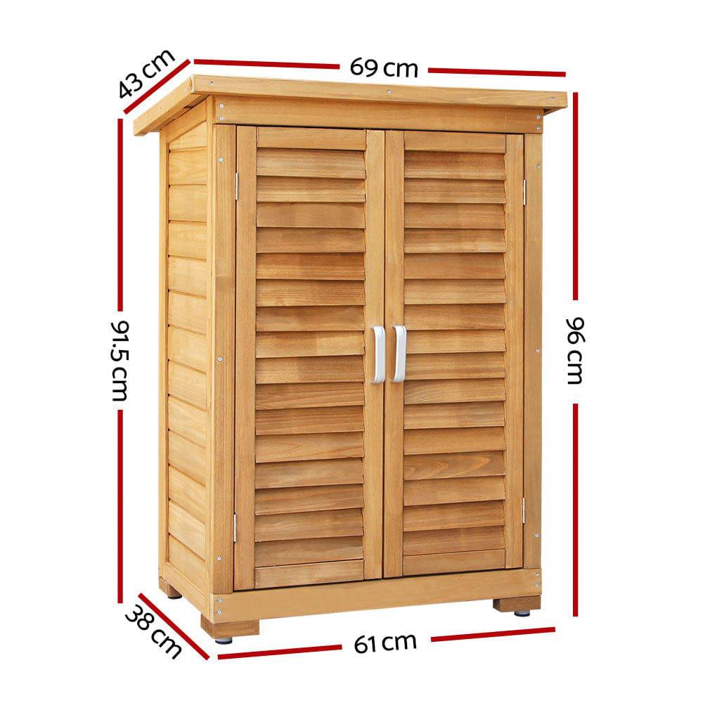 Outdoor Portable Wooden Garden Storage Cabinet - STripleB