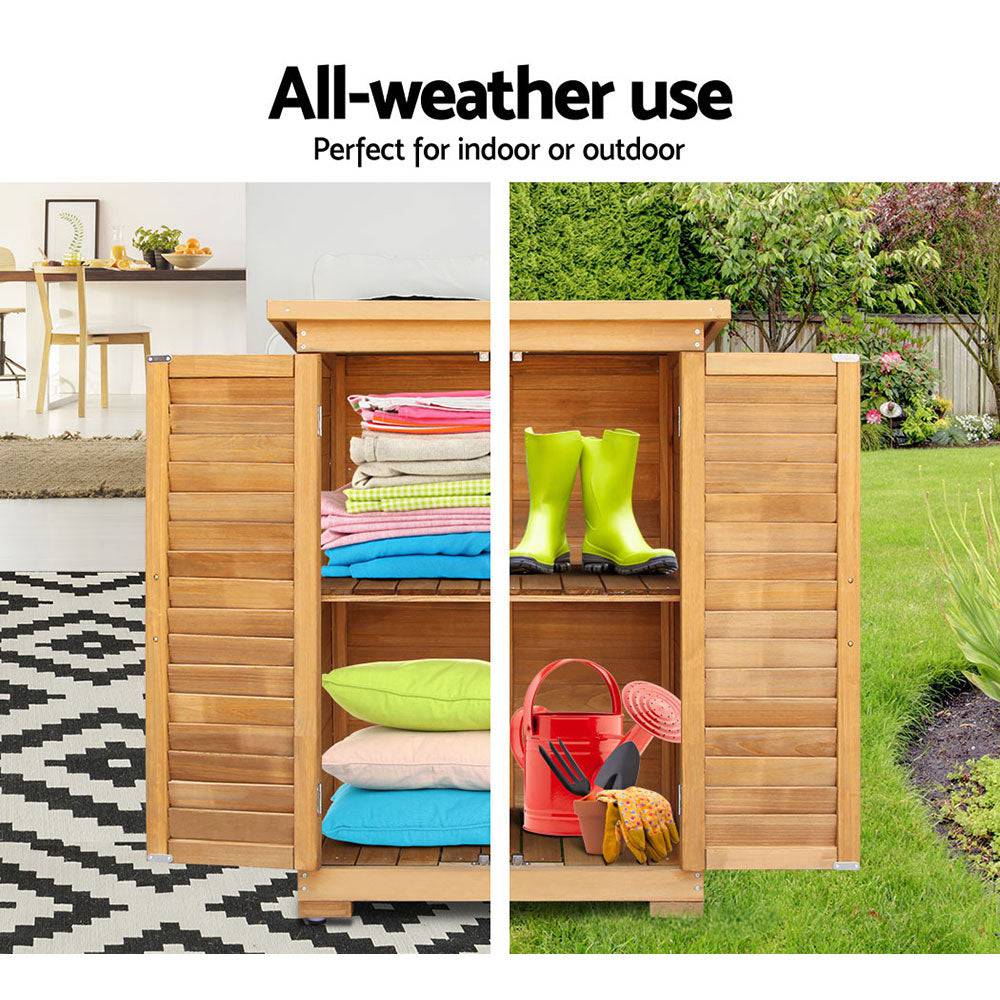 Outdoor Portable Wooden Garden Storage Cabinet - STripleB