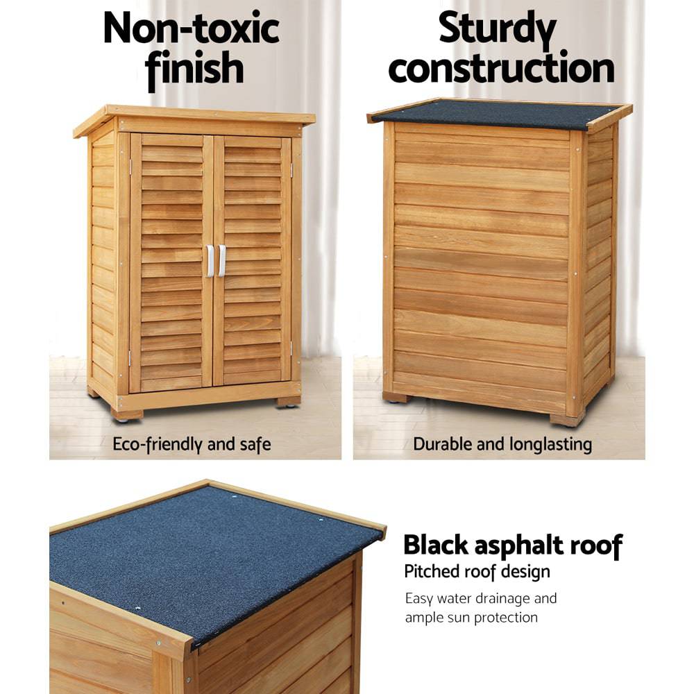 Outdoor Portable Wooden Garden Storage Cabinet - STripleB