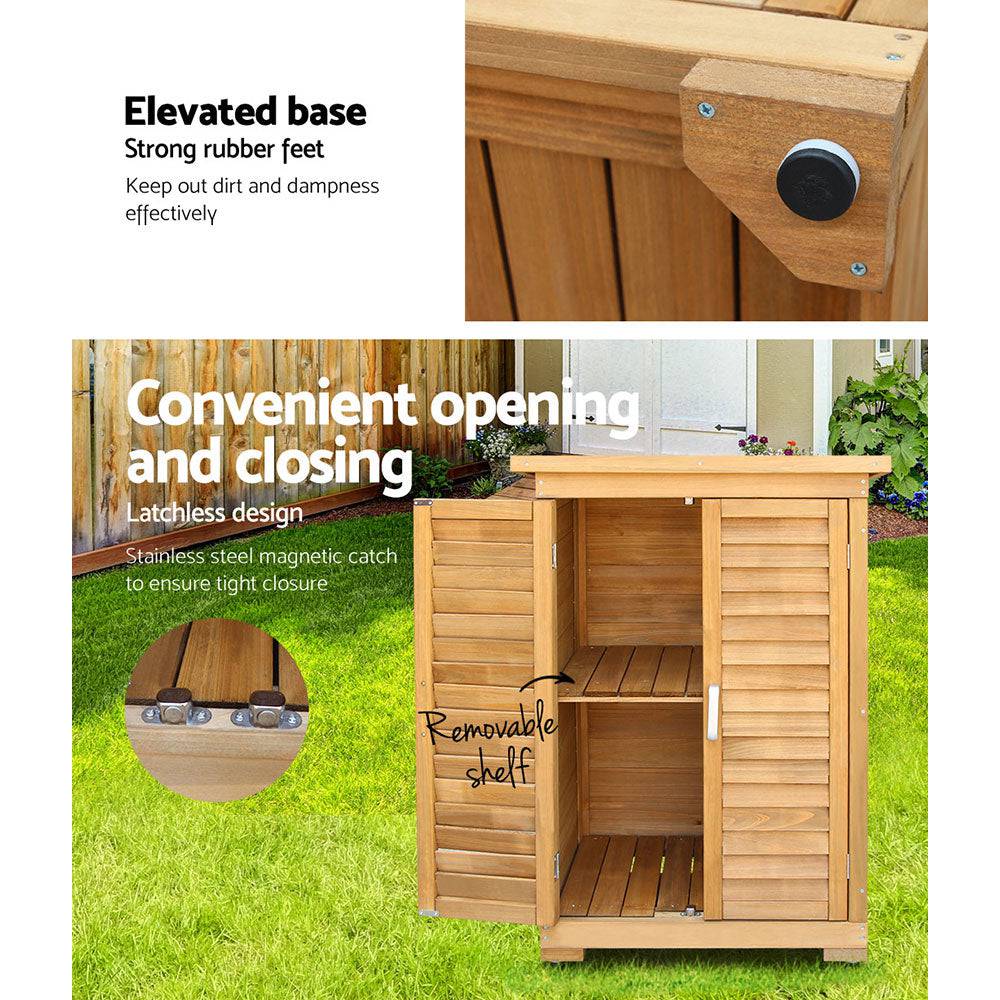 Outdoor Portable Wooden Garden Storage Cabinet - STripleB