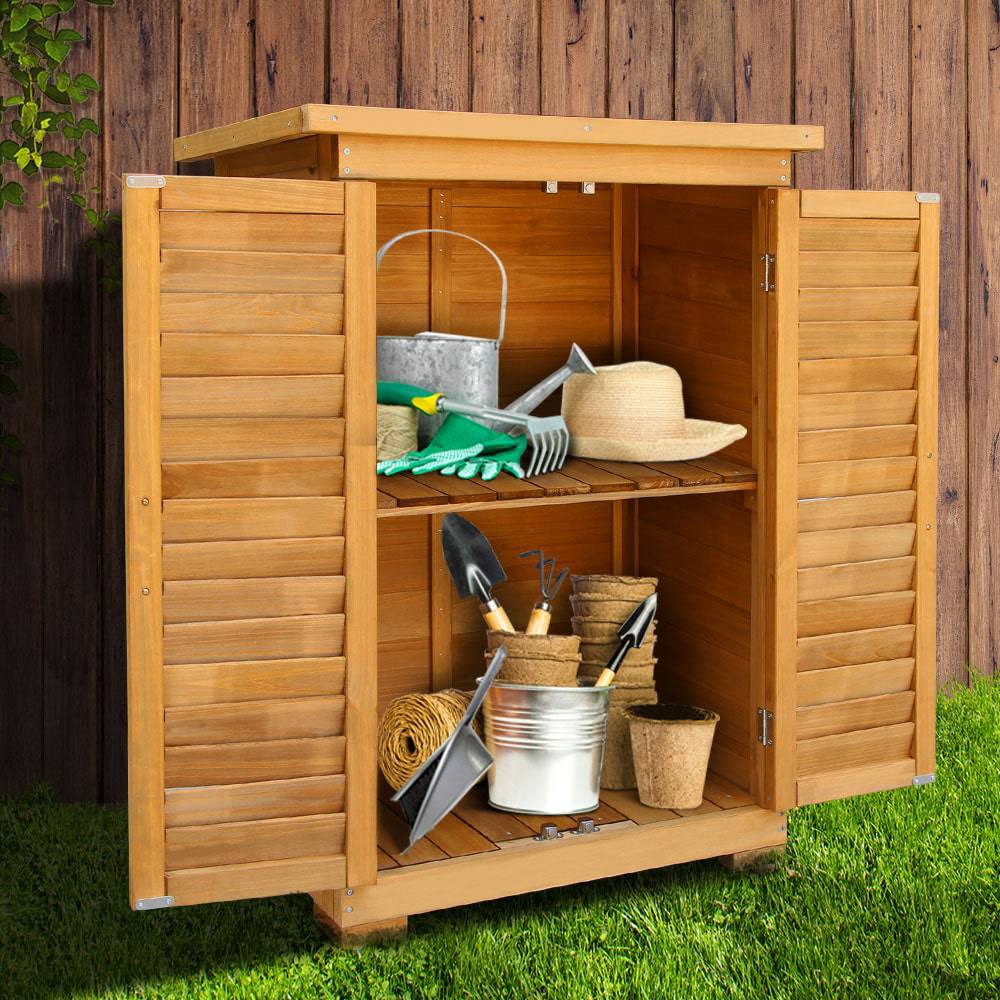 Outdoor Portable Wooden Garden Storage Cabinet - STripleB