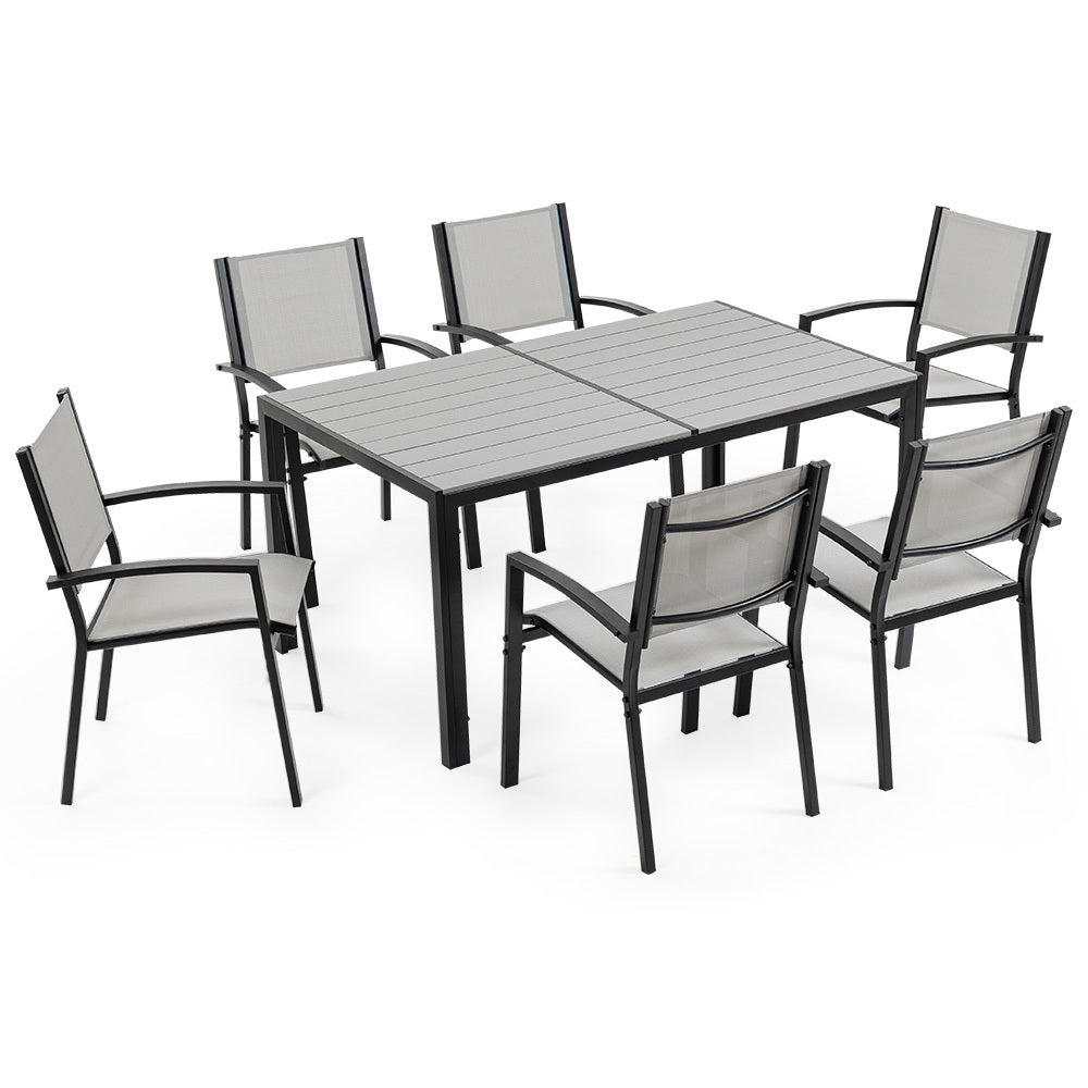 FORTIA 7pc Outdoor Dining Furniture Set, Table and Chairs Setting for Outside - STripleB