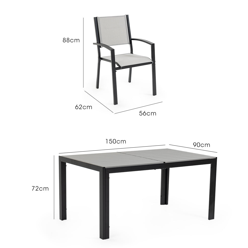 FORTIA 7pc Outdoor Dining Furniture Set, Table and Chairs Setting for Outside - STripleB