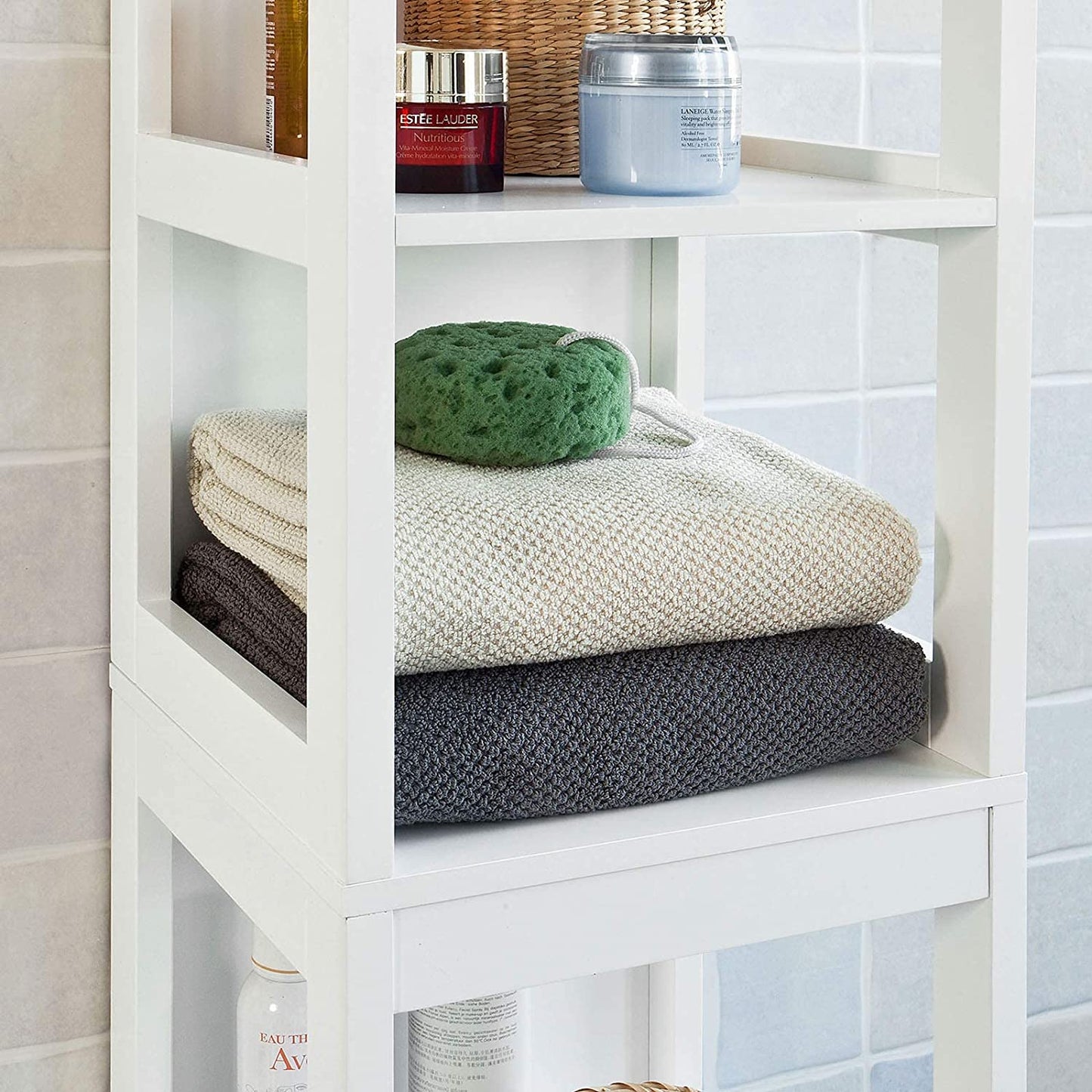 Freestanding Tall Cabinet with Standing Shelves and Drawers - STripleB