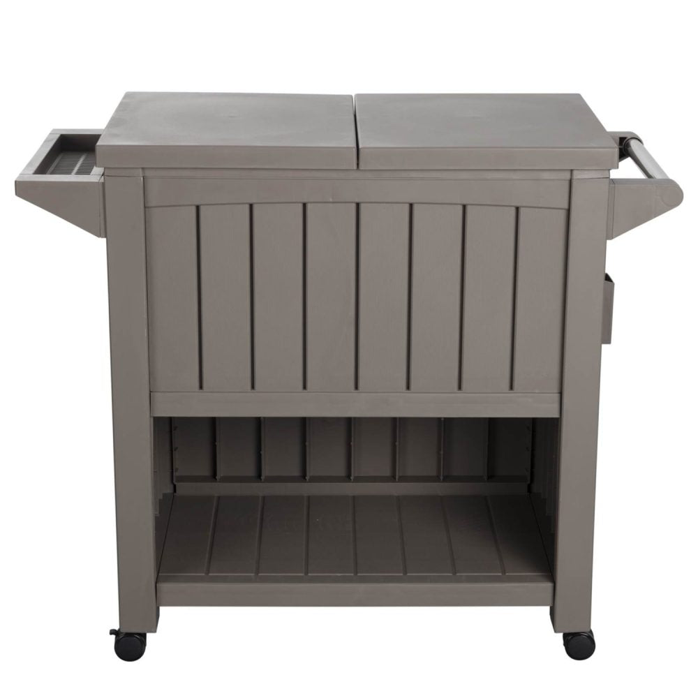 Garden Bar Serving Cart with Cooler - Taupe - STripleB