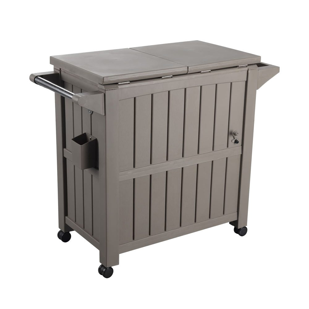 Garden Bar Serving Cart with Cooler - Taupe - STripleB