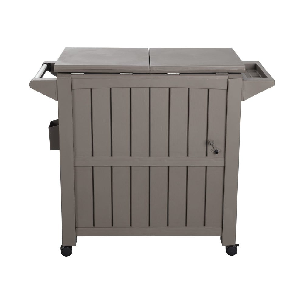 Garden Bar Serving Cart with Cooler - Taupe - STripleB