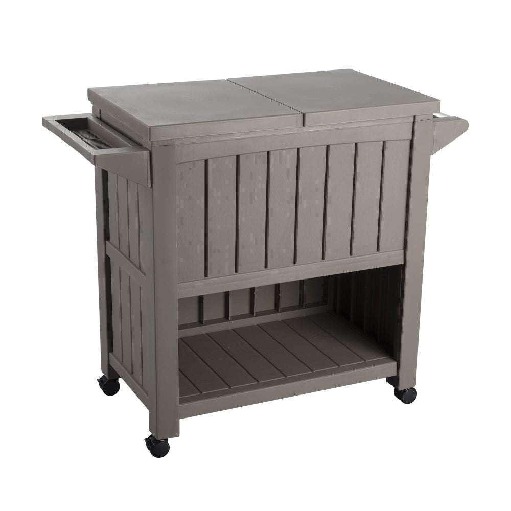 Garden Bar Serving Cart with Cooler - Taupe - STripleB