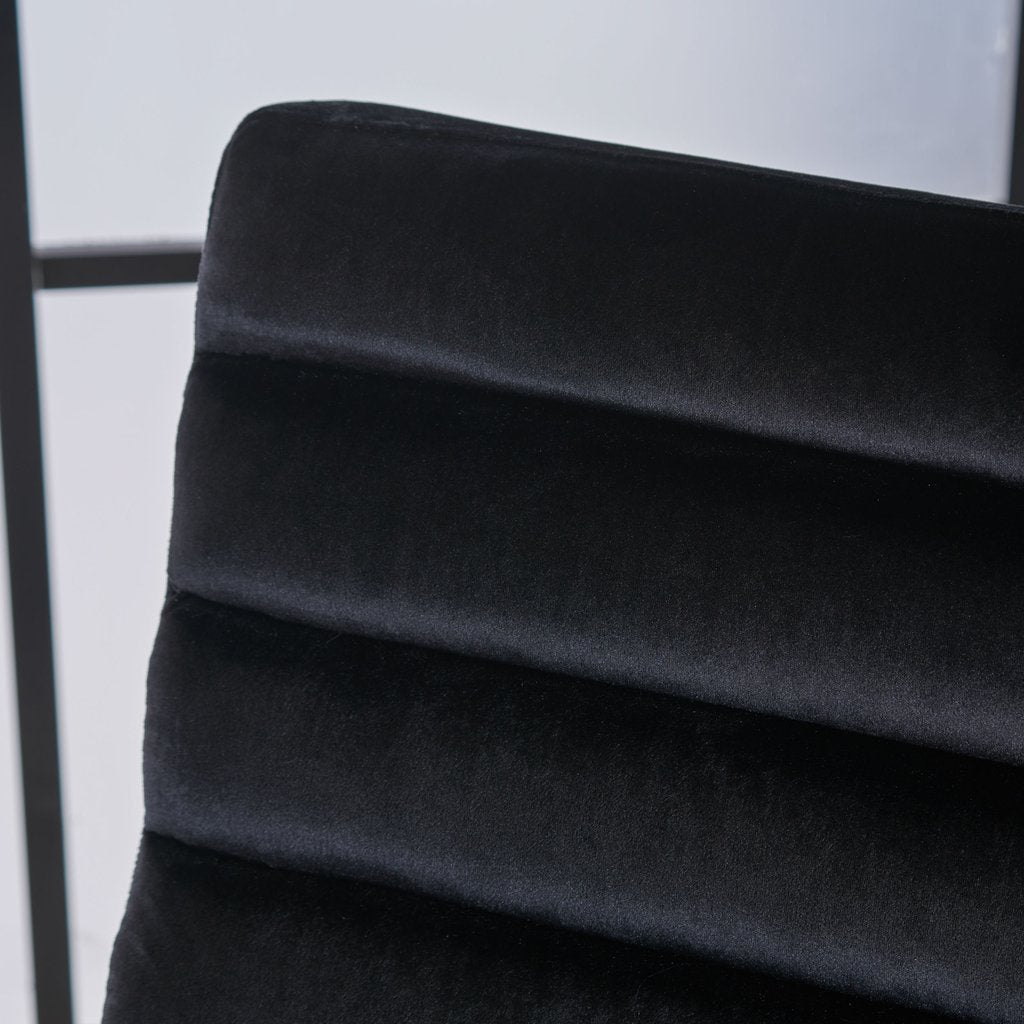 Glorie Black Velvet Sofa Accent Chair ArmChair - STripleB