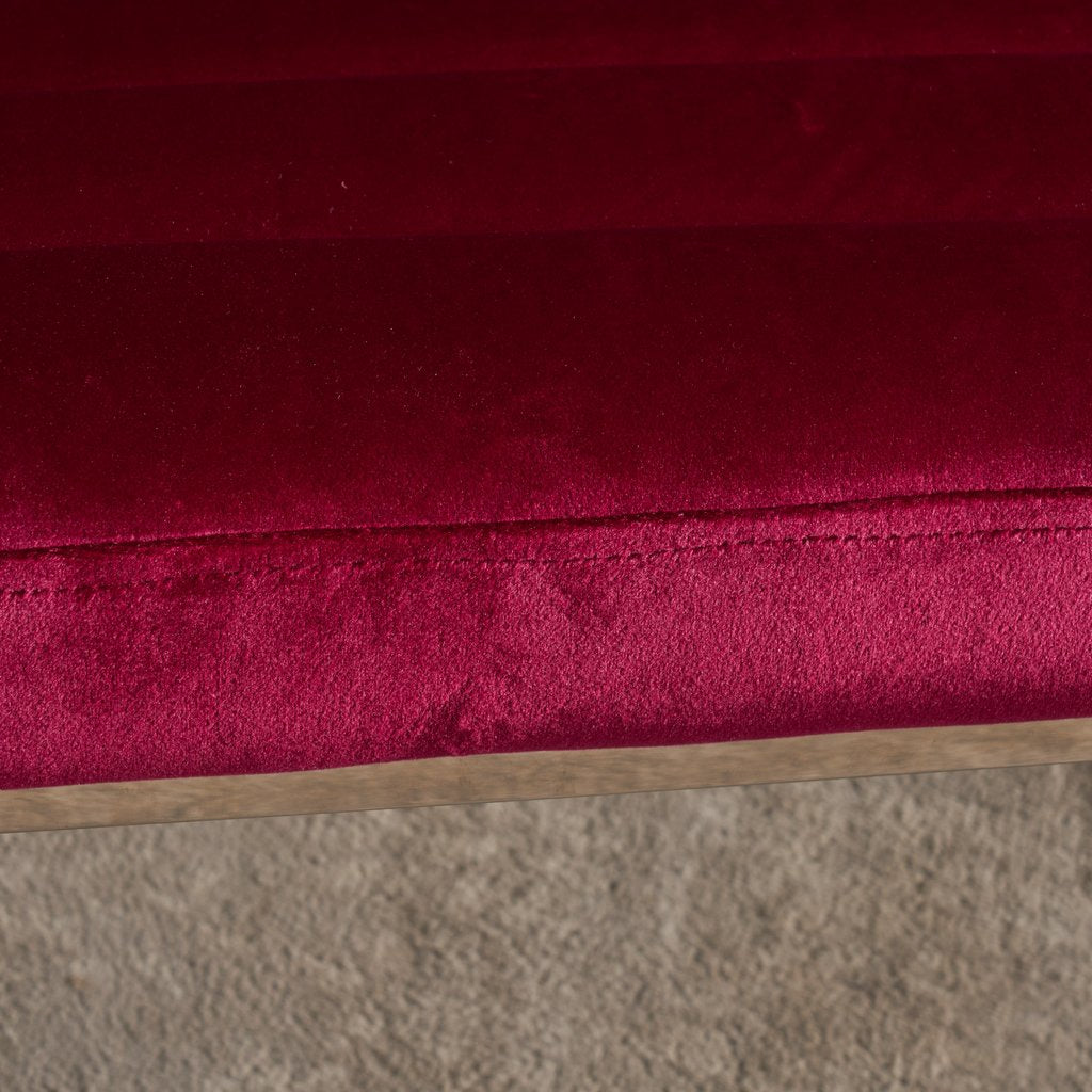 Glorie Garnet/Red Velvet Sofa Accent Chair ArmChair - STripleB