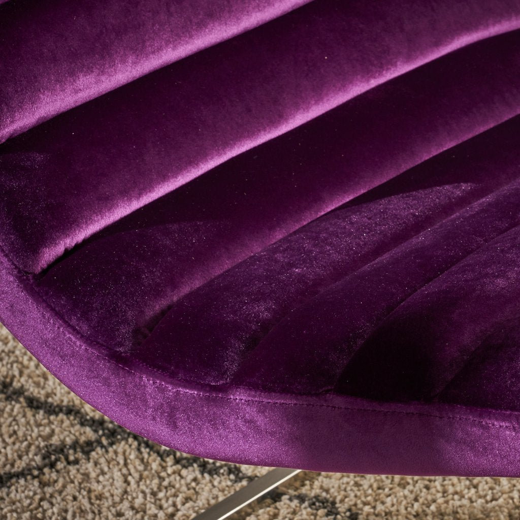 Glorie Plum Velvet Sofa Accent Chair ArmChair - STripleB