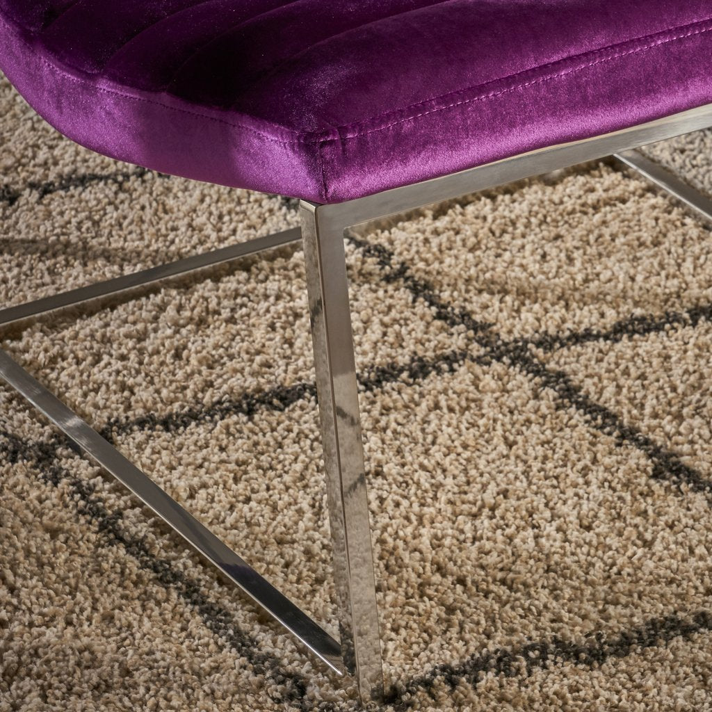Glorie Plum Velvet Sofa Accent Chair ArmChair - STripleB
