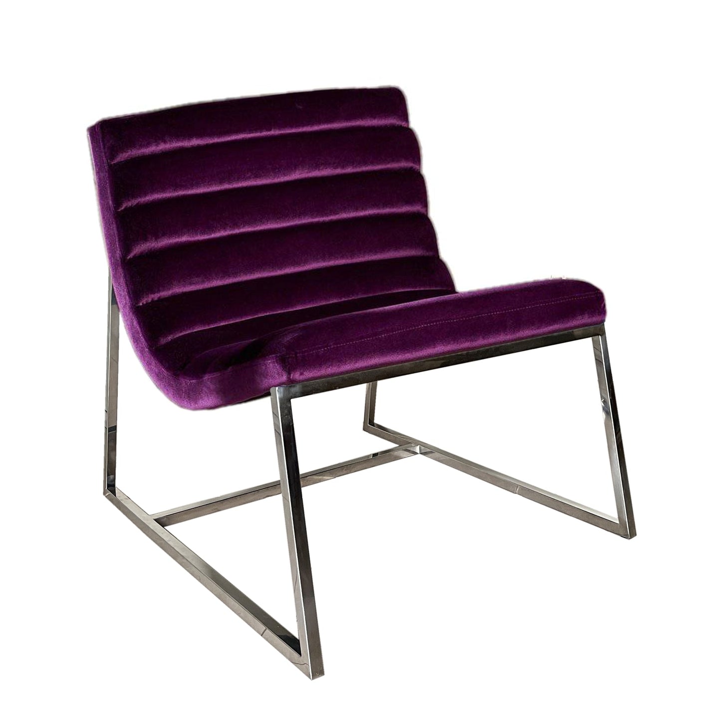 Glorie Plum Velvet Sofa Accent Chair ArmChair - STripleB