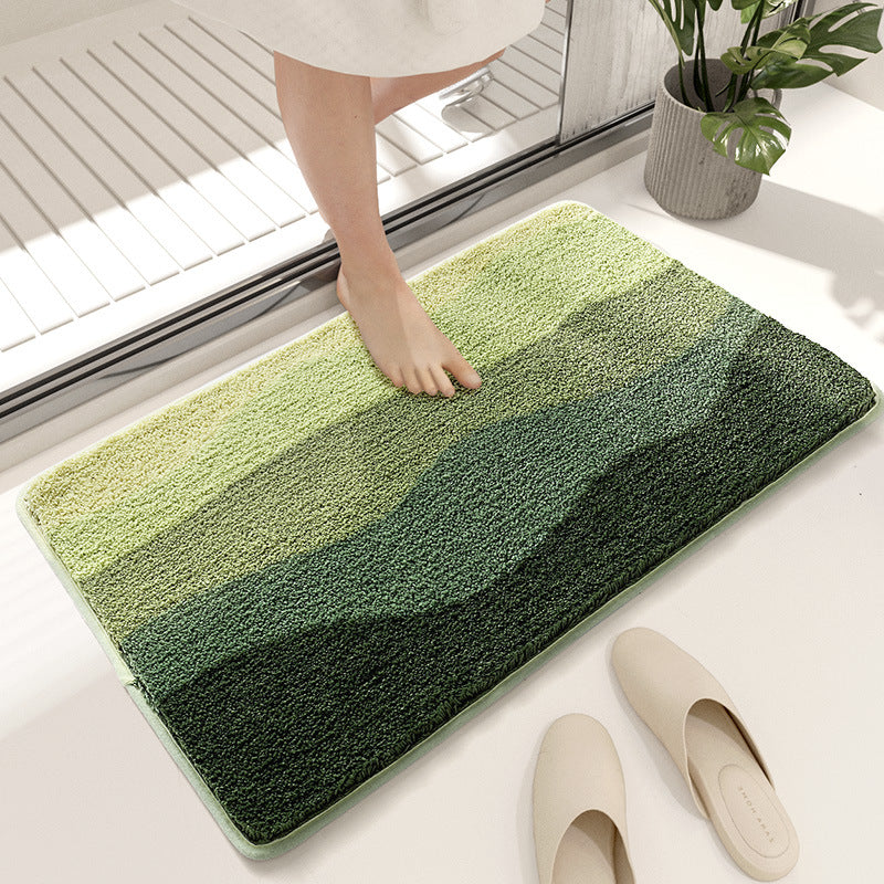 Green Bath Mat - Super Absorbent, Non-Slip Bathroom Floor Mat - 50x80cm - STripleB