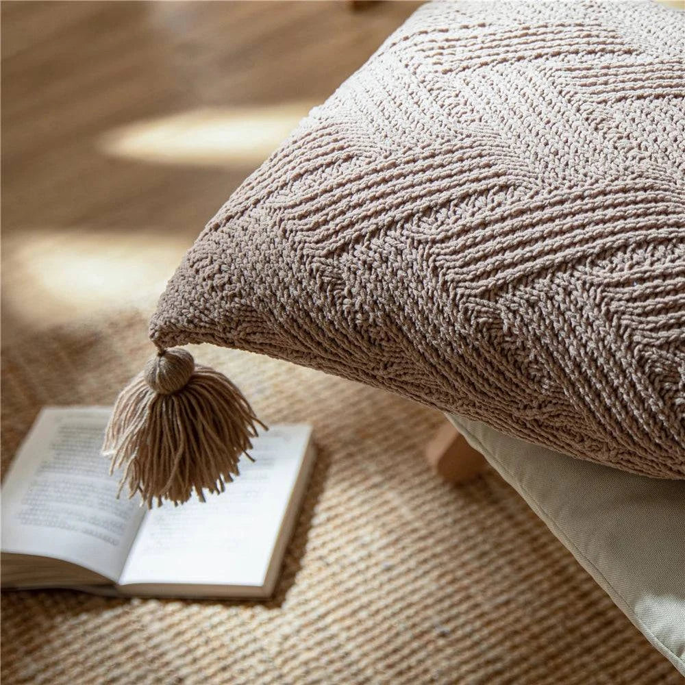 Chenille Handmade Tassel Sofa Cushion Covers - STripleB