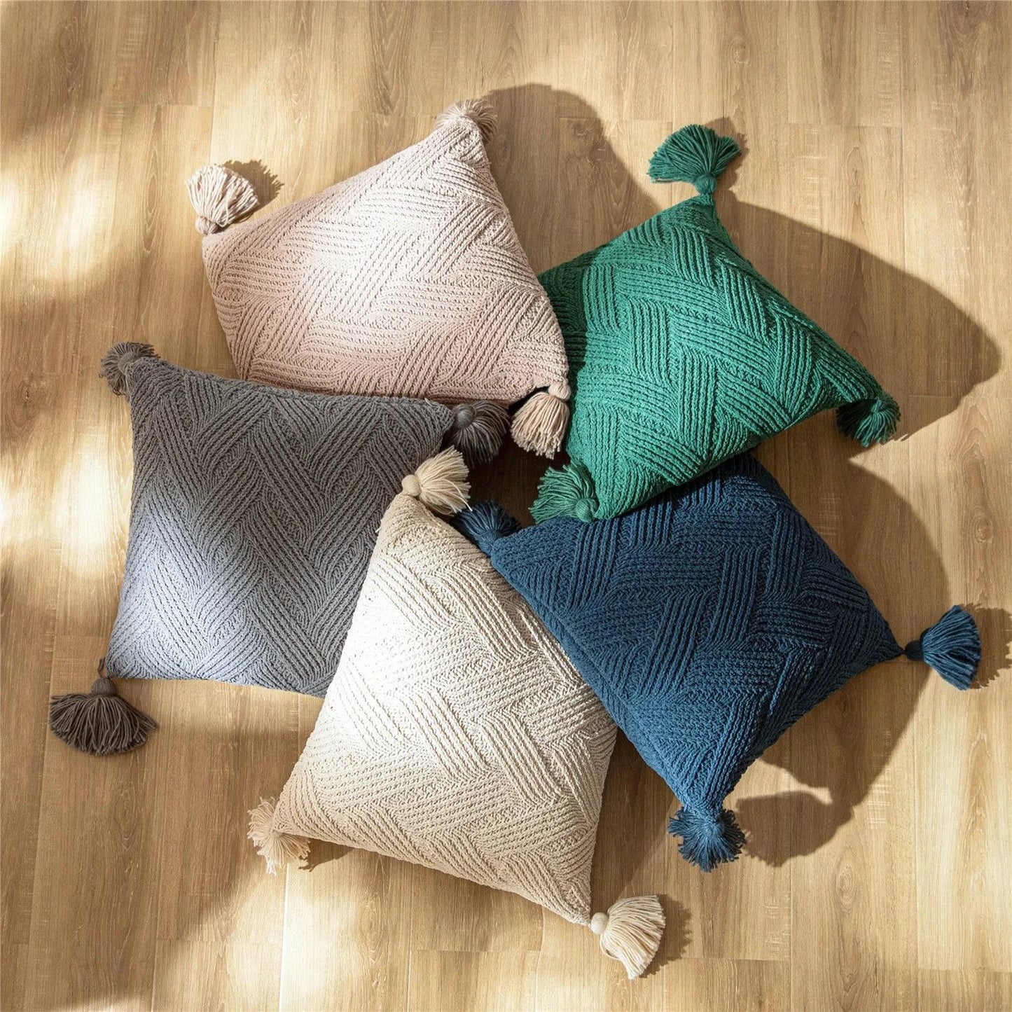 Chenille Handmade Tassel Sofa Cushion Covers - STripleB